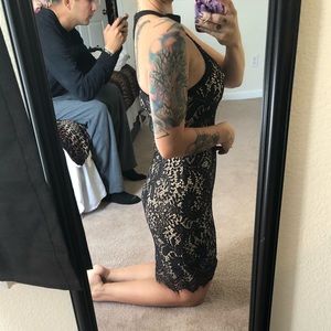 Halter top lace dress